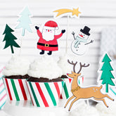 merry-xmas-paper-cake-food-flag-toppers-x-7-christmas-party|KPT36|Luck and Luck| 1